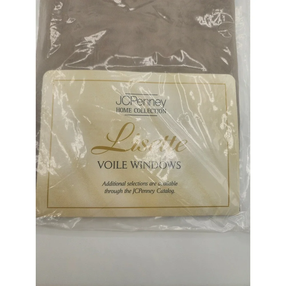 JCPenney Set of 5 Lisette Ascot Valance Mocha Voile Sheer Window Curtain 60x20